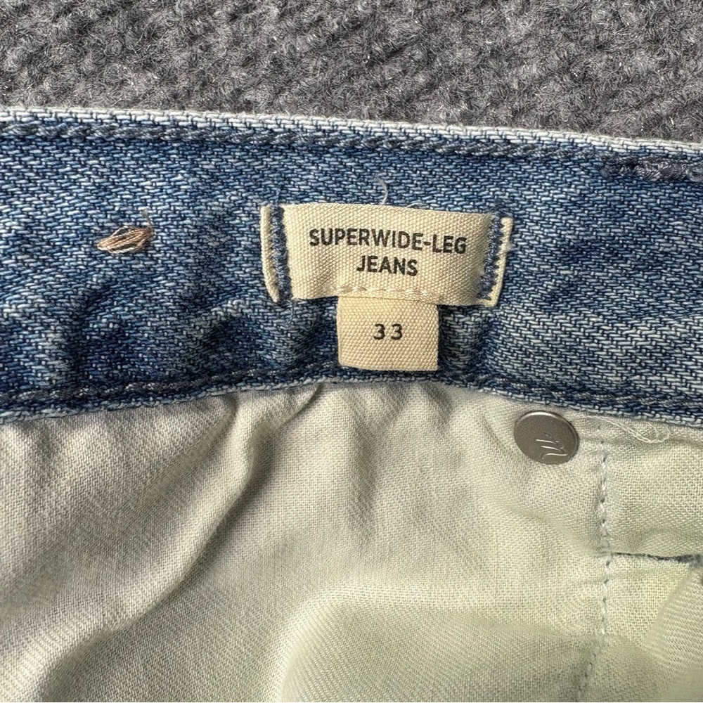 Madewell Jeans Womens 33 (38x31) Blue Super Wide Leg Preppy Modern Denim Skater - Picture 5 of 14